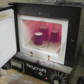 Lost Wax Casting Image 6 This is an image of the kiln which is glowing at 1350 degrees Fahrenheit.