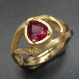 custom designed ring with ruby