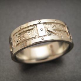 white gold custom-made wedding ring