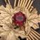 Detail of the garnet setting.