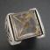 Celtic ring with custom cut rutilated quartz