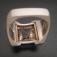 Celtic ring with custom cut rutilated quartz