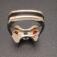Custom wedding ring with diamond and rubies built as a modular ring.