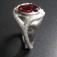 silver and garnet ring symbolizing schizophrenia