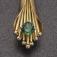 Gold earrings, hollow-formed with tsavorite garnets